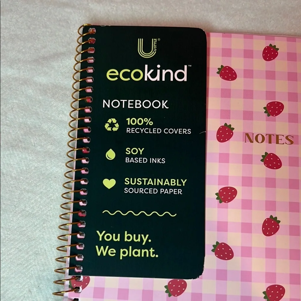 NWT Pink Strawberry Spiral Notebook- Back to School Great Gift